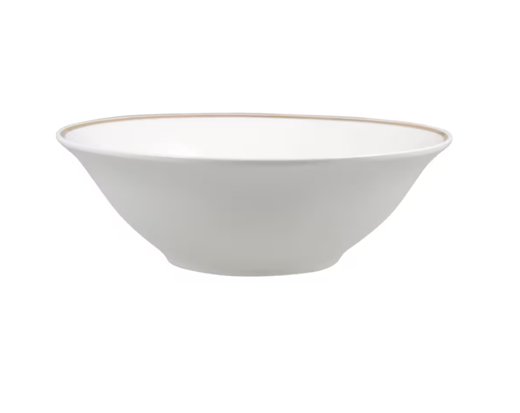 2.5x7in White Bowl W/ Gold Rim