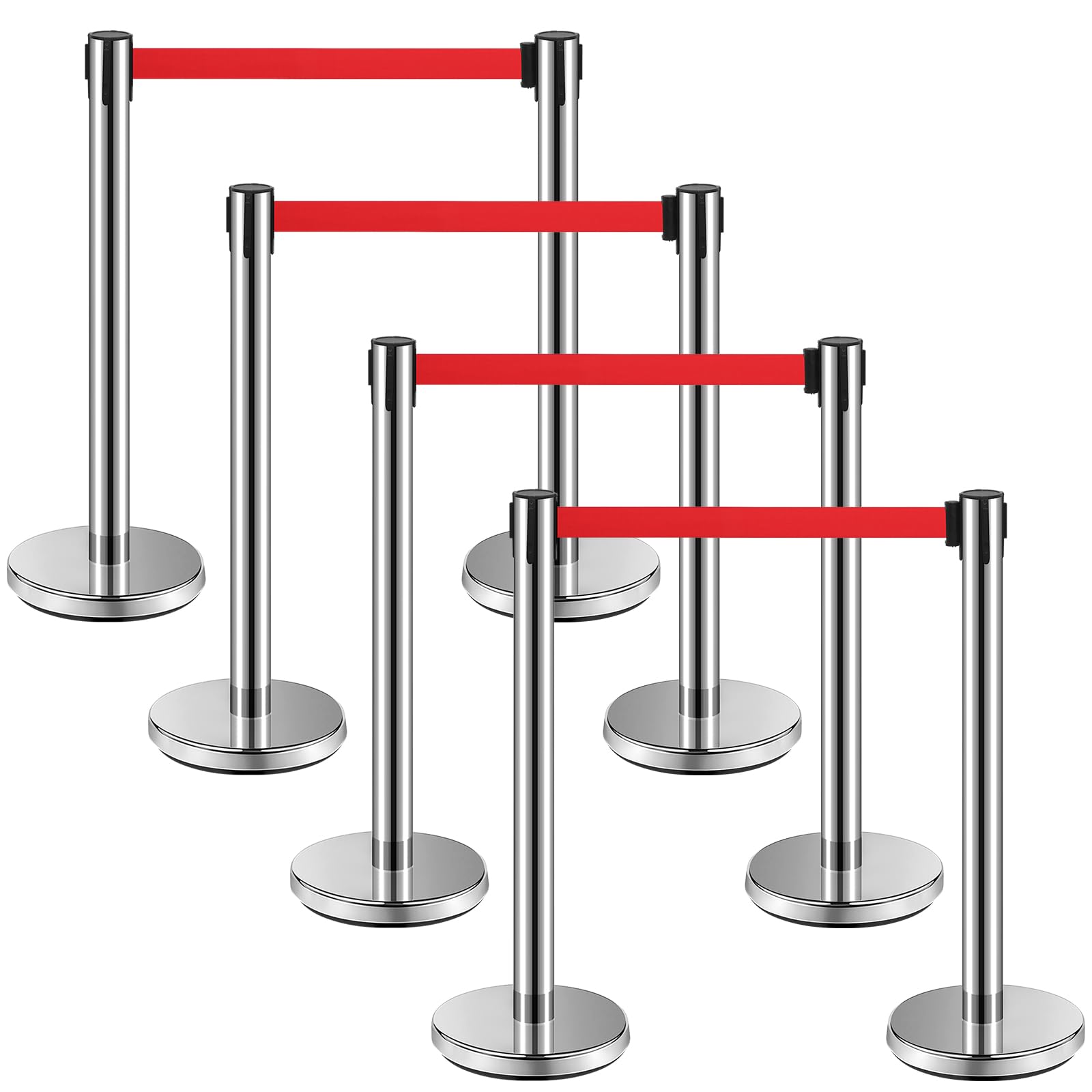 Retractable Belt Barrier Lines set of 8