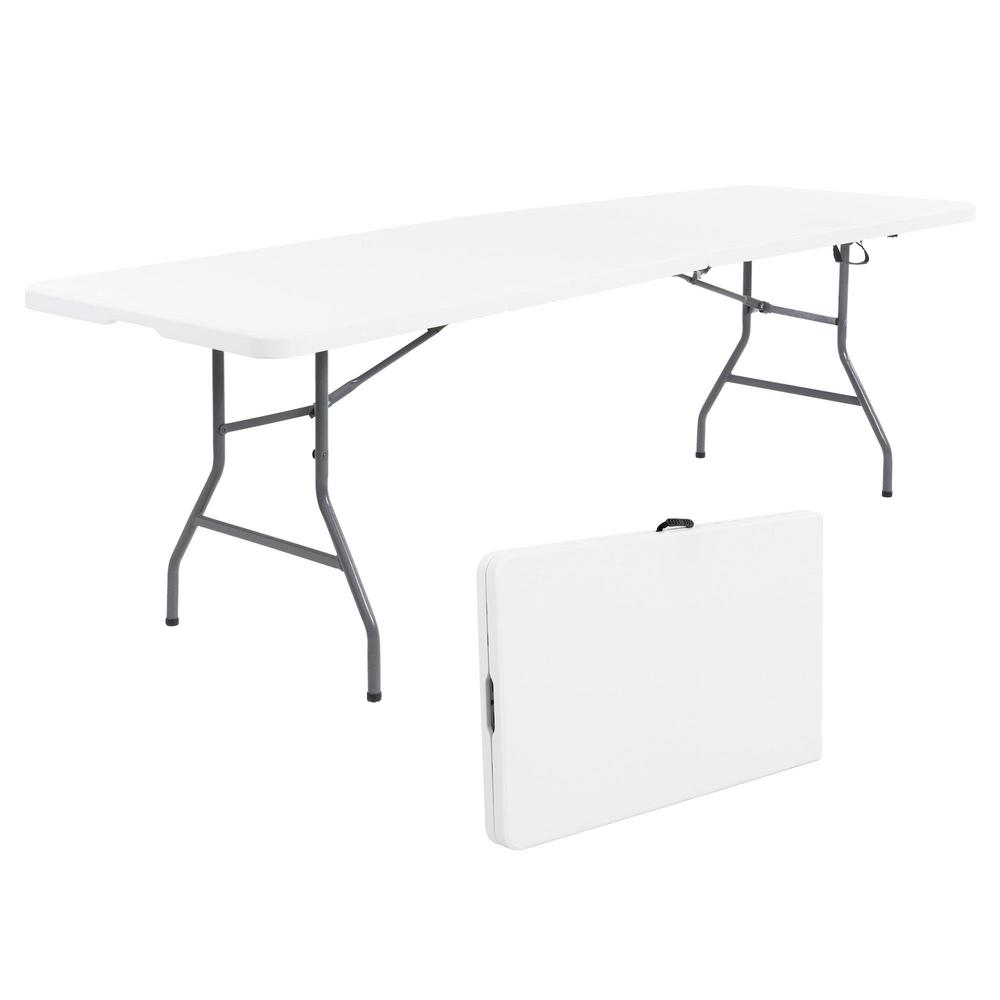 8ft White Folding Rectangular Table 